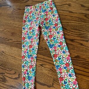 Mini Boden Fun Leggings Vibrant Blue Floral NWOT 7/8